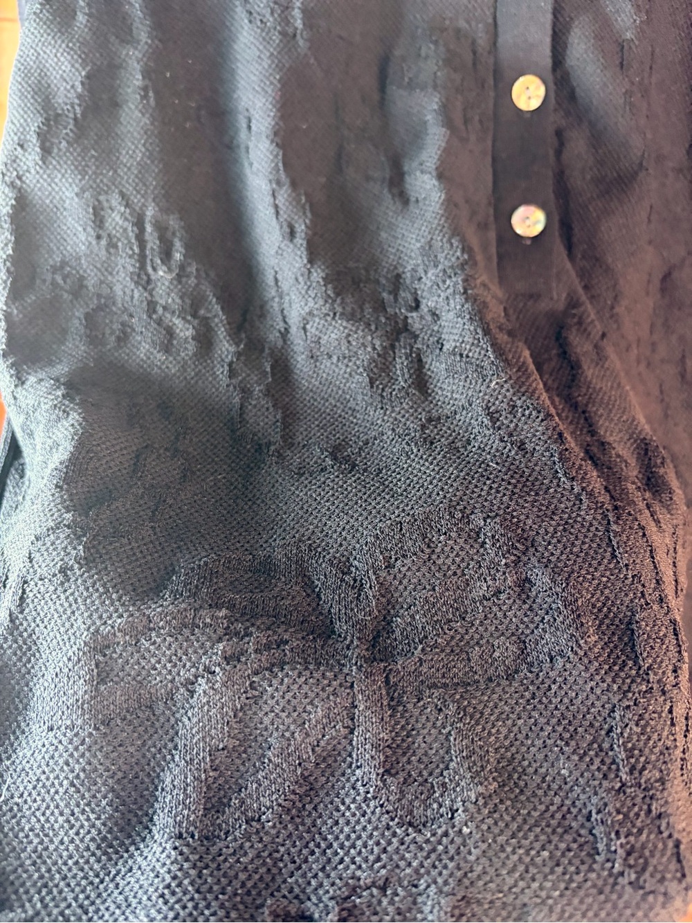 Croft & Barrow Black Long-Sleeve Floral Texture Polo Sweater Girls XL 💕🖤 - Picture 6 of 11